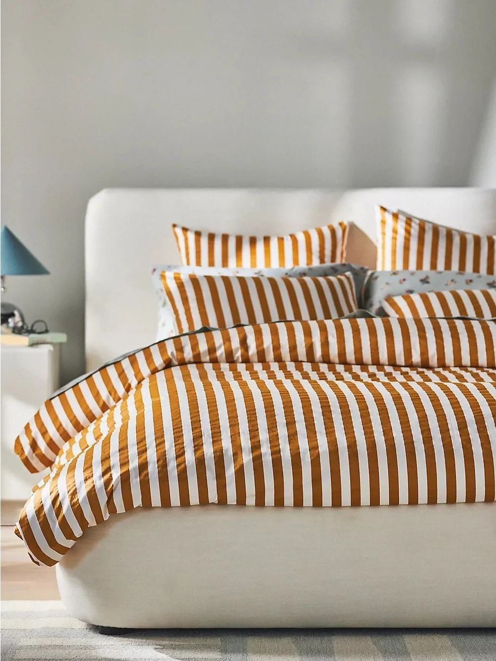 NWOT Anthropologie Organic Cotton Sateen Printed Duvet Cover Size Queen